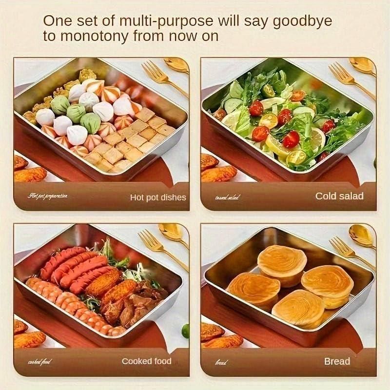 FreshLock Stainless Steel Storage & Baking Tray – Pack of 2/3/4