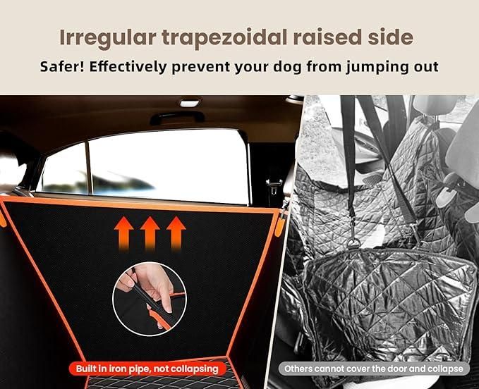 Heavy-Duty Dog Car Seat with Iron Frame & Mesh Windows (Large Size)