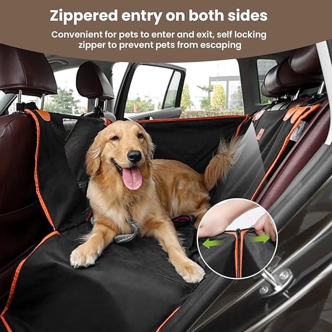Heavy-Duty Dog Car Seat with Iron Frame & Mesh Windows (Large Size)