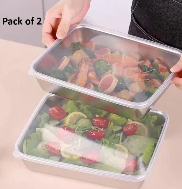 FreshLock Stainless Steel Storage & Baking Tray – Pack of 2/3/4