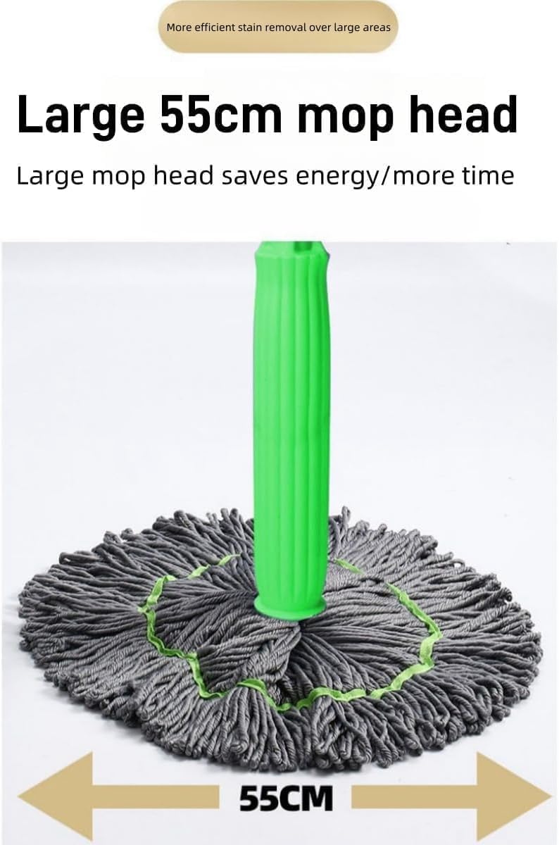 Self-Twist Rotating Microfiber Mop — Easy Self-Wringing Floor Cleaner
