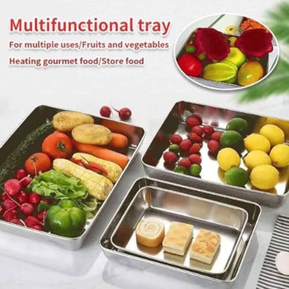 FreshLock Stainless Steel Storage & Baking Tray – Pack of 2/3/4