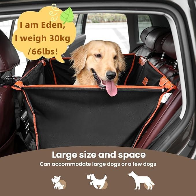 Heavy-Duty Dog Car Seat with Iron Frame & Mesh Windows (Large Size)