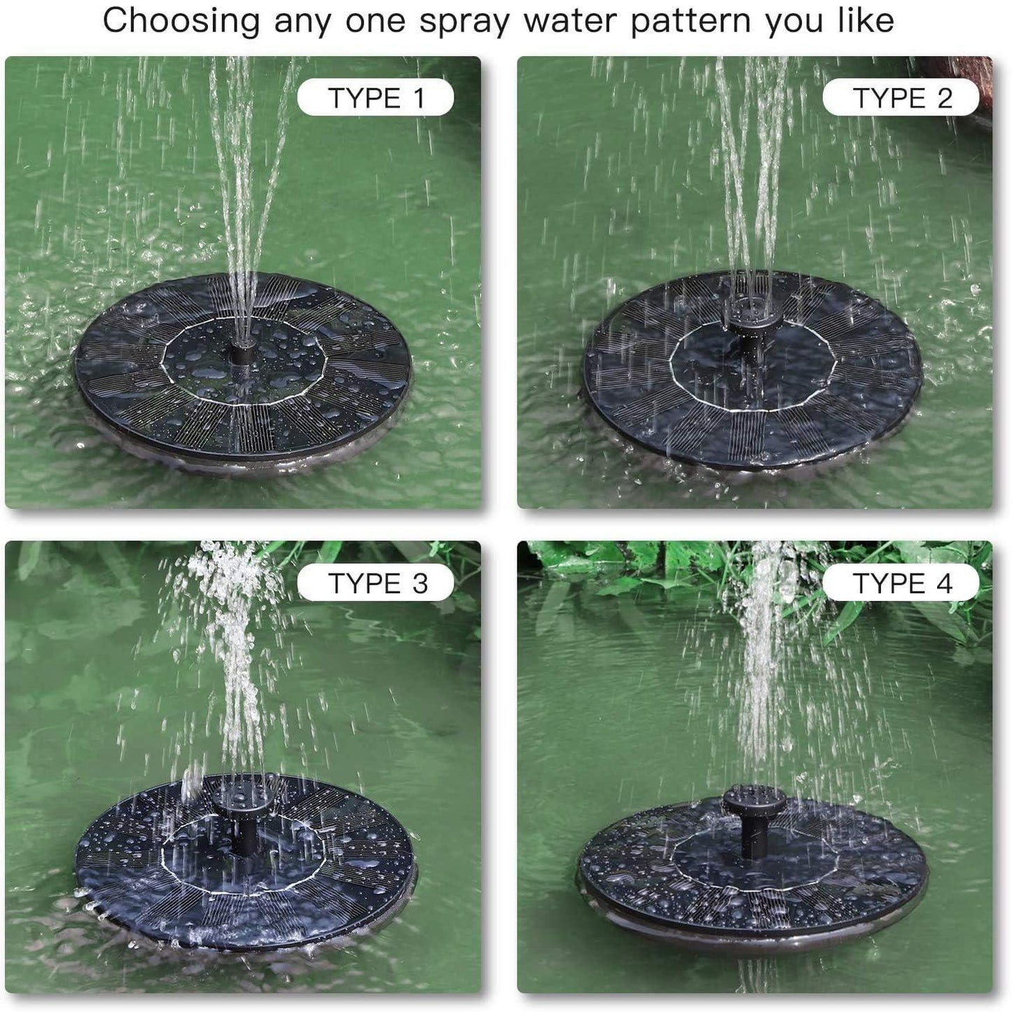 Solar Bloom Floating Fountain – 7V Solar Powered Water Pump for Garden, Pool & Patio (Black)