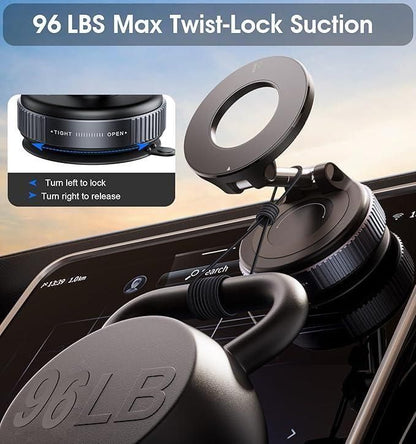 Vacuum Suction Magnetic Phone Mount | 360° Adjustable