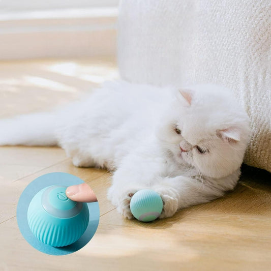 Rotating Cat Toy Ball, Interactive Cat Toys Rechargeable Rotating Ball with Smart LED 360