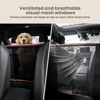 Heavy-Duty Dog Car Seat with Iron Frame & Mesh Windows (Large Size)