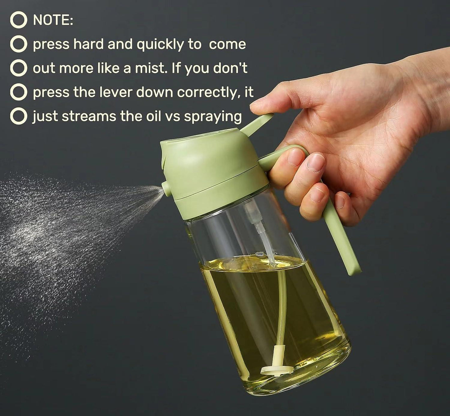 Oil Up Your Kitchen Game – 500ml 2-in-1 Sprayer & Pour Dispenser