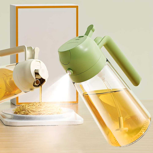 Oil Up Your Kitchen Game – 500ml 2-in-1 Sprayer & Pour Dispenser