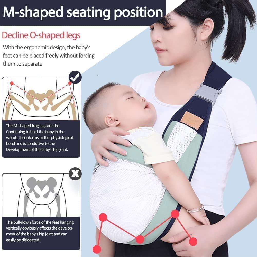Quick-Dry Mesh Baby Sling Carrier | Newborn – Toddler (0-4 yrs) | Ergonomic “M” Seat