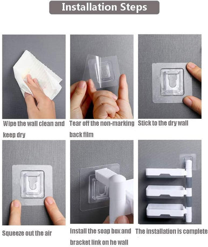 Soap Dish Holder – 3-Layer Wall Mounted with Rotating Trays