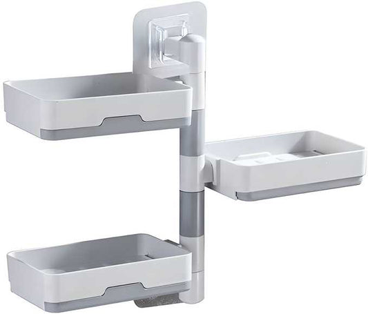 Soap Dish Holder – 3-Layer Wall Mounted with Rotating Trays