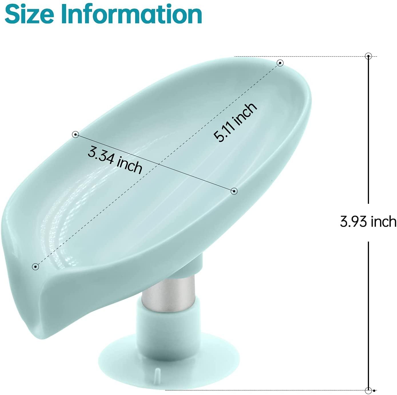 Leaf-Shaped Self-Draining Soap Holder with Suction Cup (Pack of 2)