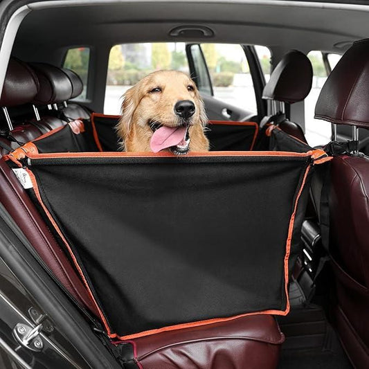 Heavy-Duty Dog Car Seat with Iron Frame & Mesh Windows (Large Size)