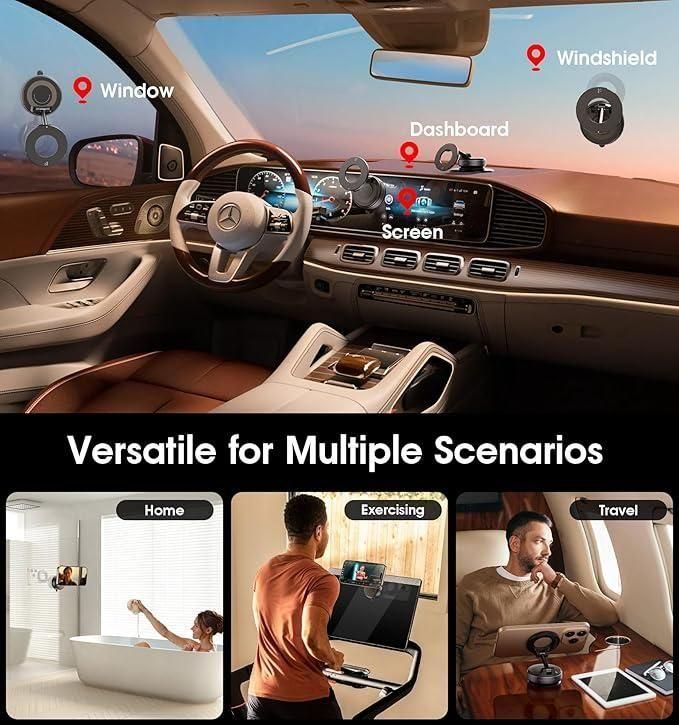 Vacuum Suction Magnetic Phone Mount | 360° Adjustable
