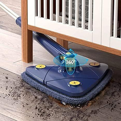 Blue Squeezing Triangle Cleaning Mop – 360° Deep Clean with Push-Pull Action