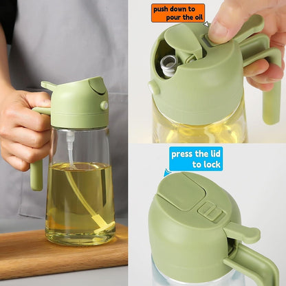 Oil Up Your Kitchen Game – 500ml 2-in-1 Sprayer & Pour Dispenser