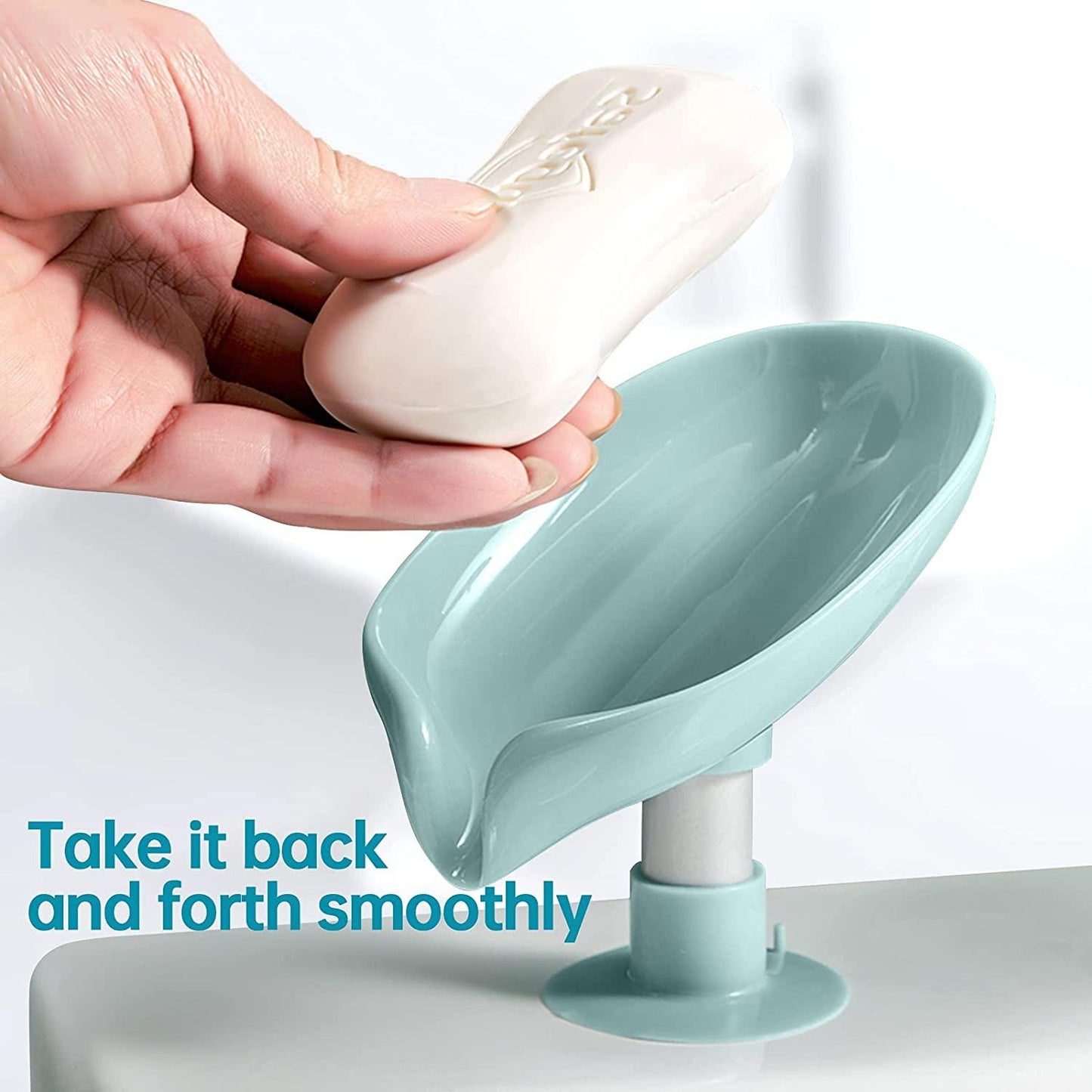 Leaf-Shaped Self-Draining Soap Holder with Suction Cup (Pack of 2)