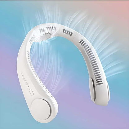 Portable Bladeless Hanging Rechargeable Neck Fan – Hands-Free, 360° Airflow, Ultra-Quiet