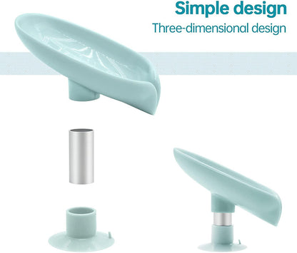 Leaf-Shaped Self-Draining Soap Holder with Suction Cup (Pack of 2)