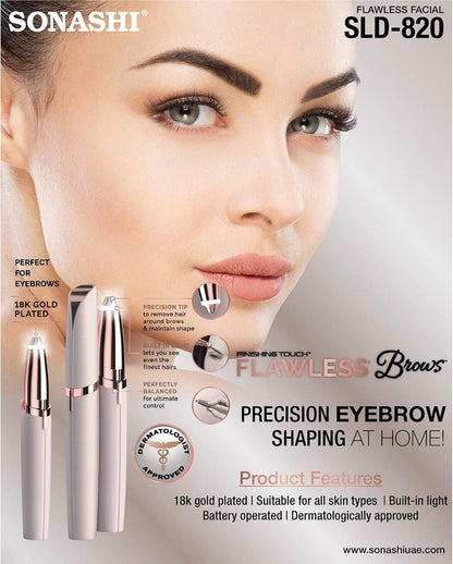 Flawless Eyebrow Trimmer – 18K Precision Shaping Tool