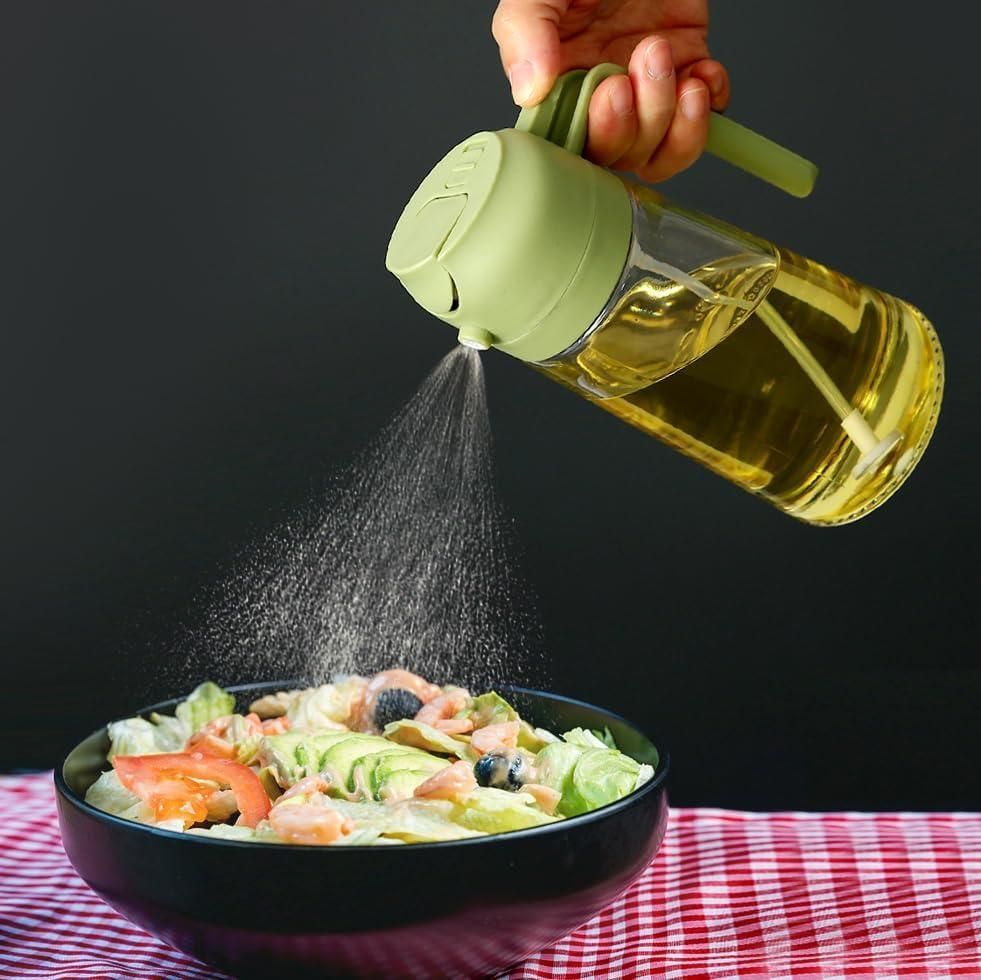 Oil Up Your Kitchen Game – 500ml 2-in-1 Sprayer & Pour Dispenser