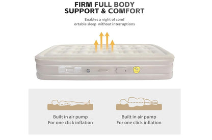 Premium Single Air Inflatable Mattress with Built-In Pump – Luxury Comfort, Fast Inflation, Travel-Ready Design
