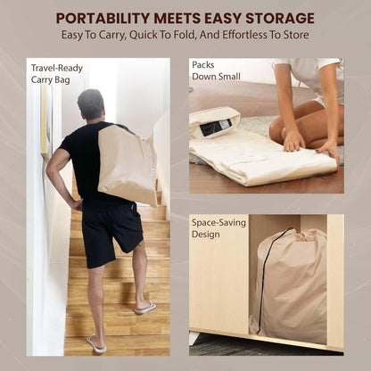 Inflatable Double Air Bed with Built-In Pump