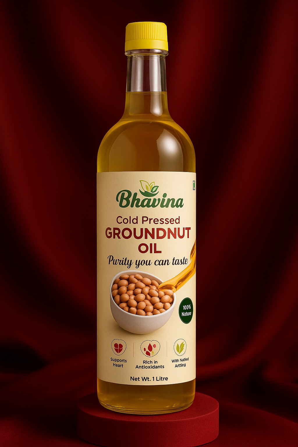Bhavina Cold-Pressed Groundnut Oil — 1 L