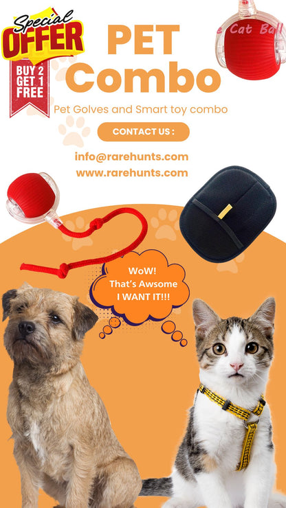 Pet Combo Deal – Smart Toy + Grooming Glove (Limited Offer!)